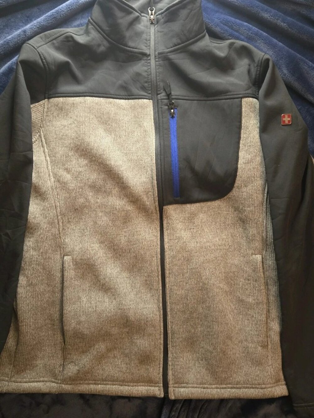 Swiss Tech Full-Zip Color Block Sweater Fleece Jacket